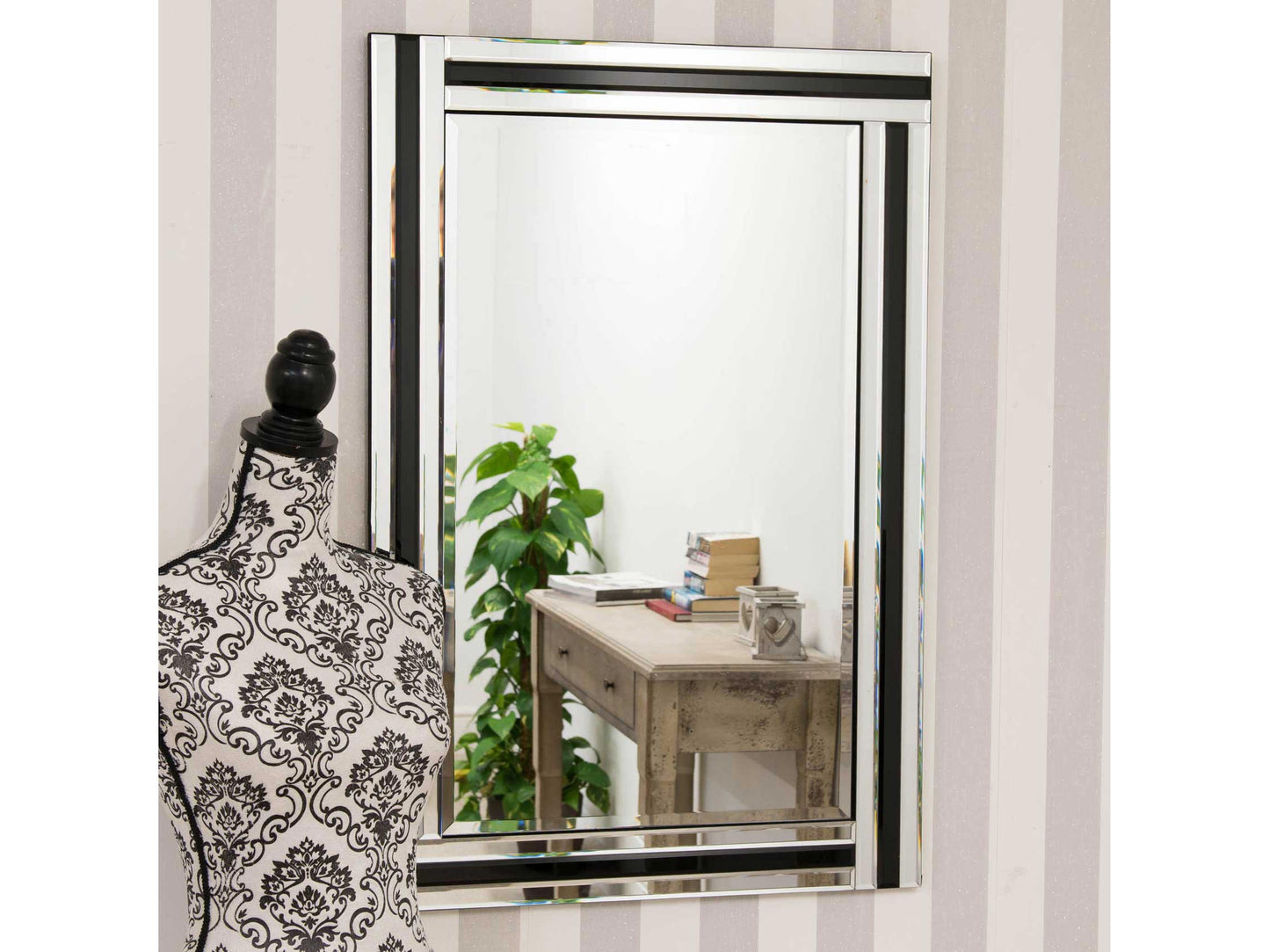 Sleek Black Framed Glass Mirror - 90 x 60 CM-13