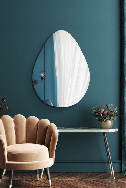 Lapillus - 30" X 20" (76CM X 50CM) Frameless Pebble Design Wall Mirror-7