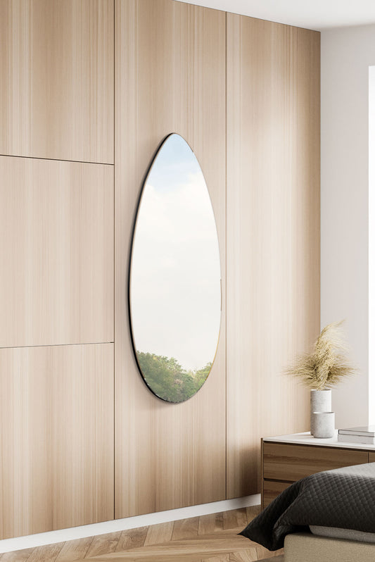 Elegant Tear Drop - 47" X 18" (120CM X 45CM) Frameless Glass Wall Mirror-7