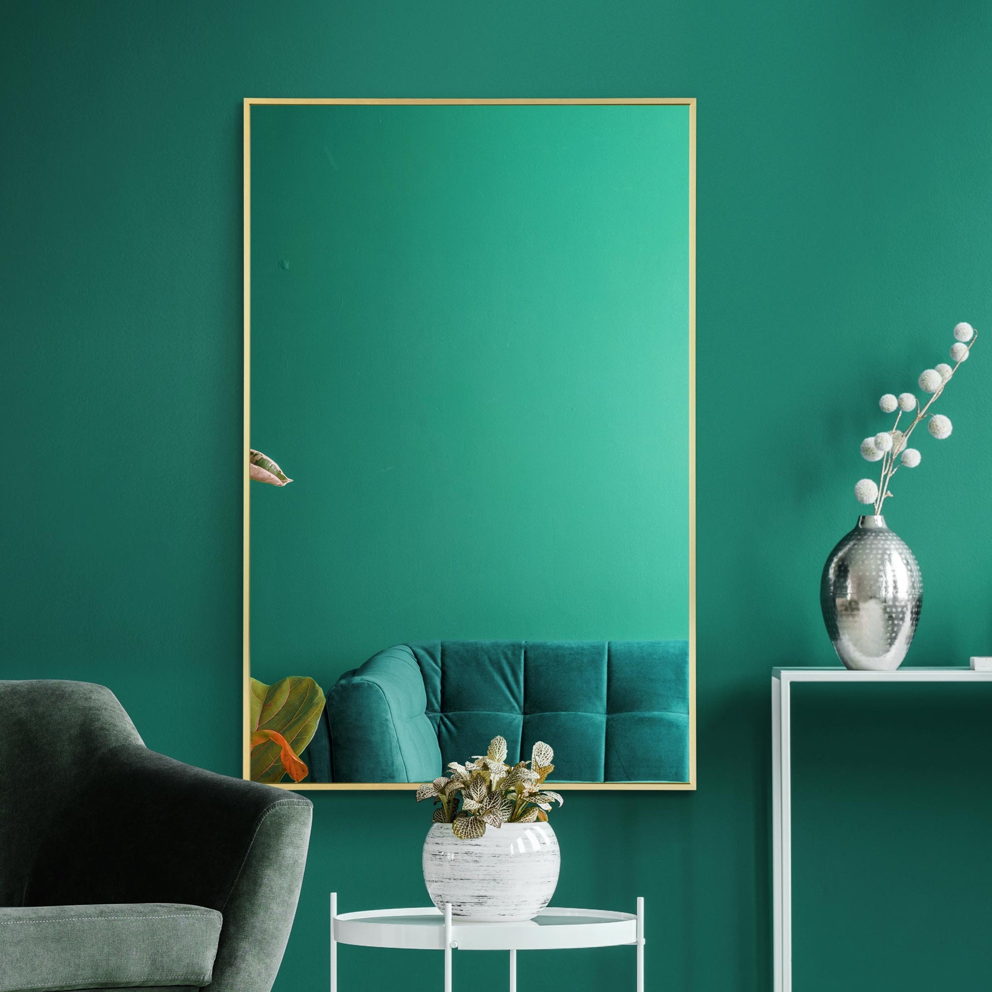 Artus Gold Trimmed Wall Mirror - 35" x 24" (90CM x 60CM)-9