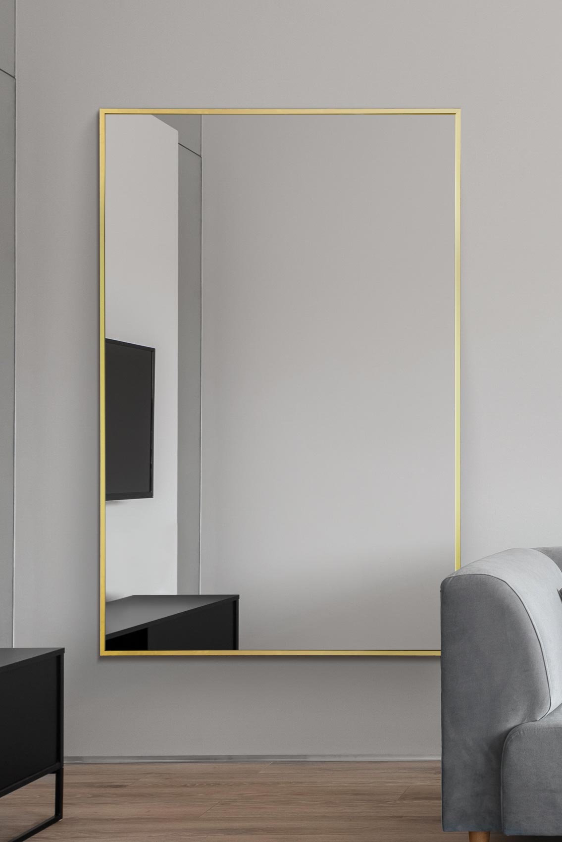 The Artus - 47" X 31" (120CM X 80CM) Gold Trimmed Aluminium Wall Mirror-1