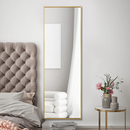 The Elegance - 47" X 16" (120CM X 40CM) Gold Trimmed Aluminium Wall Mirror-9