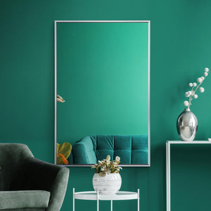 Artus Silver Framed Wall Mirror - 35" x 24" (90CM x 60CM)-9