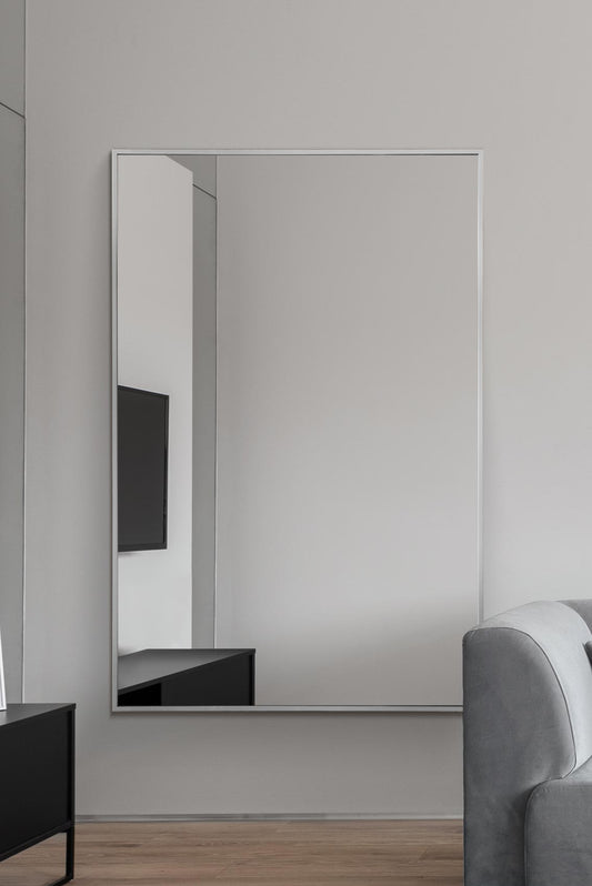 The Artus - Sleek Silver Aluminum Framed Wall Mirror 47" x 31" (120CM x 80CM)-1