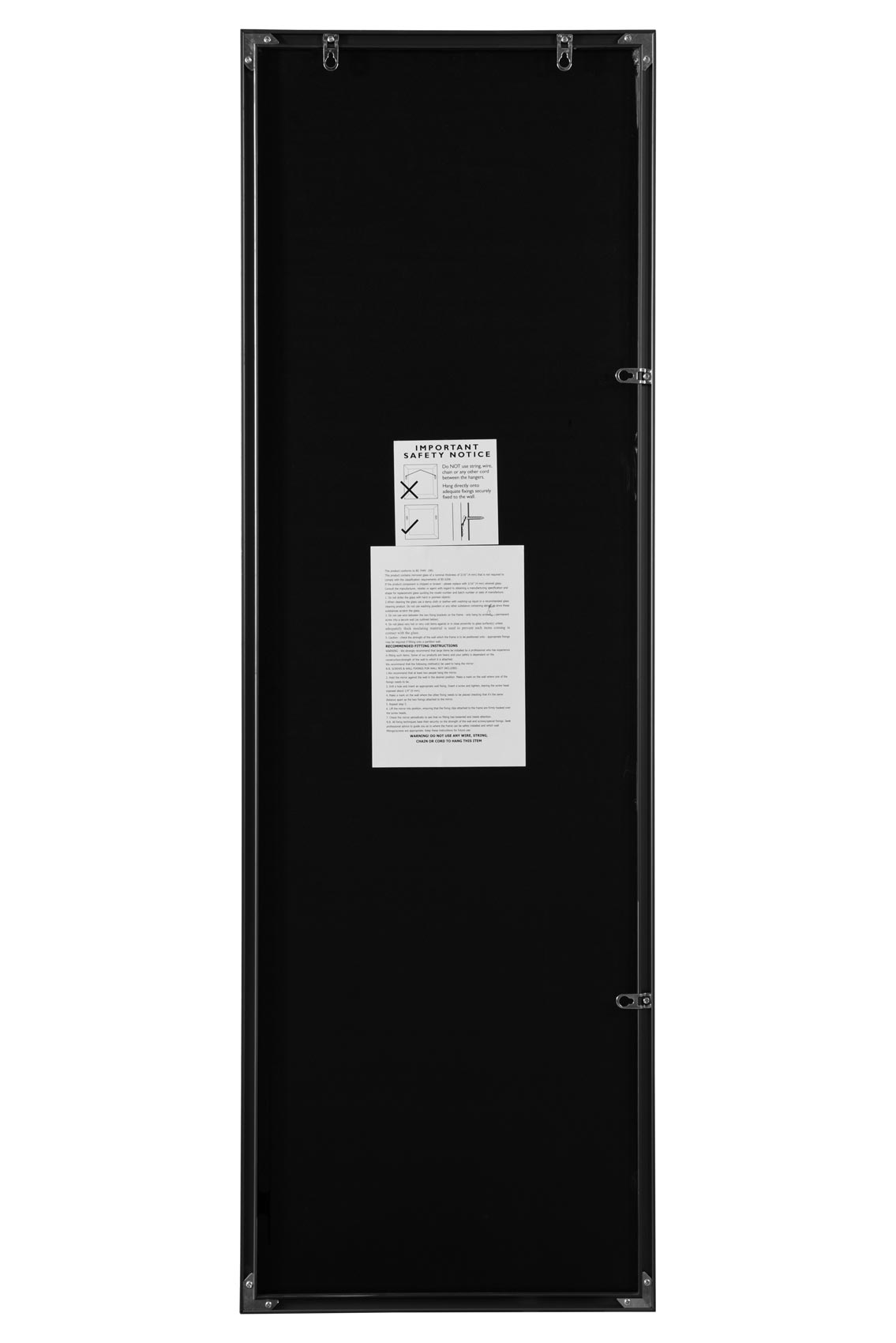 Artus Black Aluminium Framed Leaning Wall Mirror 47" x 16" (120CM x 40CM)-8