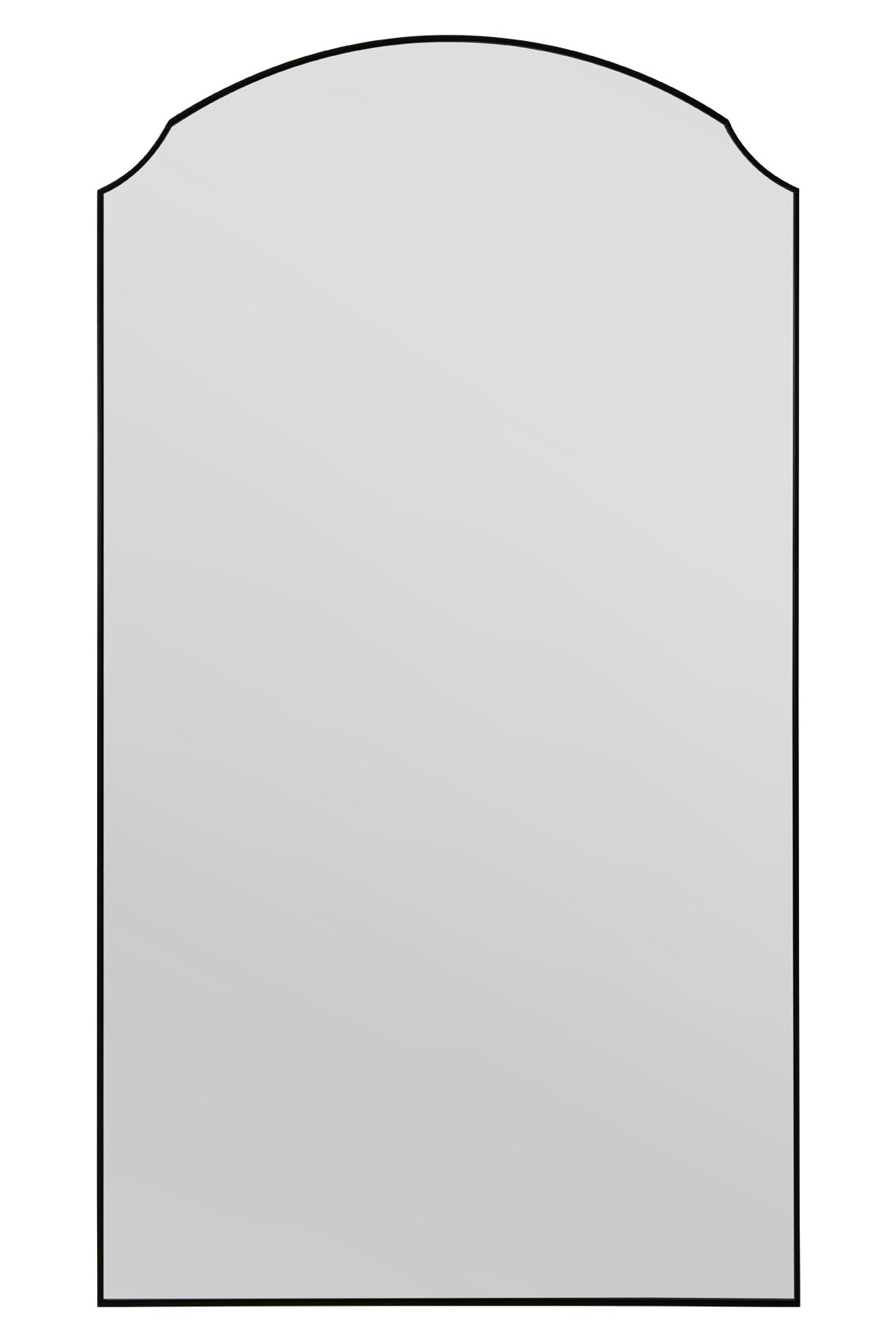 The Curva - Sleek Black Trimmed Dual Arch Leaner & Wall Mirror 63"x35" (160cm X 90cm) with Premium Inset Glass-1