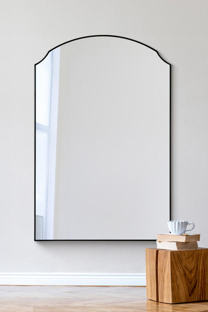 The Curva Elegance - Black Framed Dual Arch Wall Mirror 47"x31" (120cm X 80cm) with Premium Inset Glass-1