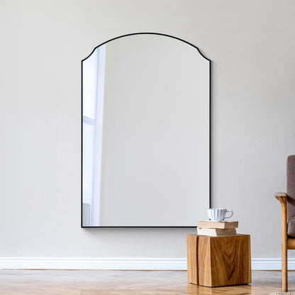 The Curva Elegance - Black Framed Dual Arch Wall Mirror 47"x31" (120cm X 80cm) with Premium Inset Glass-8