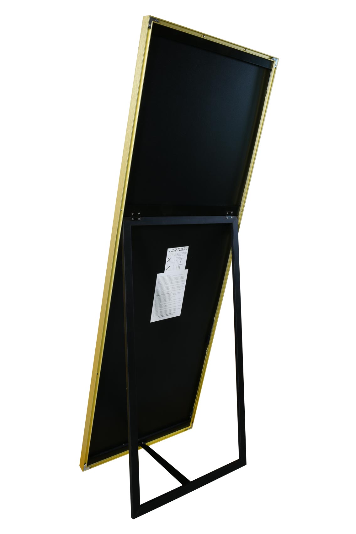 The Artus - 67" X 23" (170CM X 58CM) Gold Trimmed Aluminium Wall Mirror-4