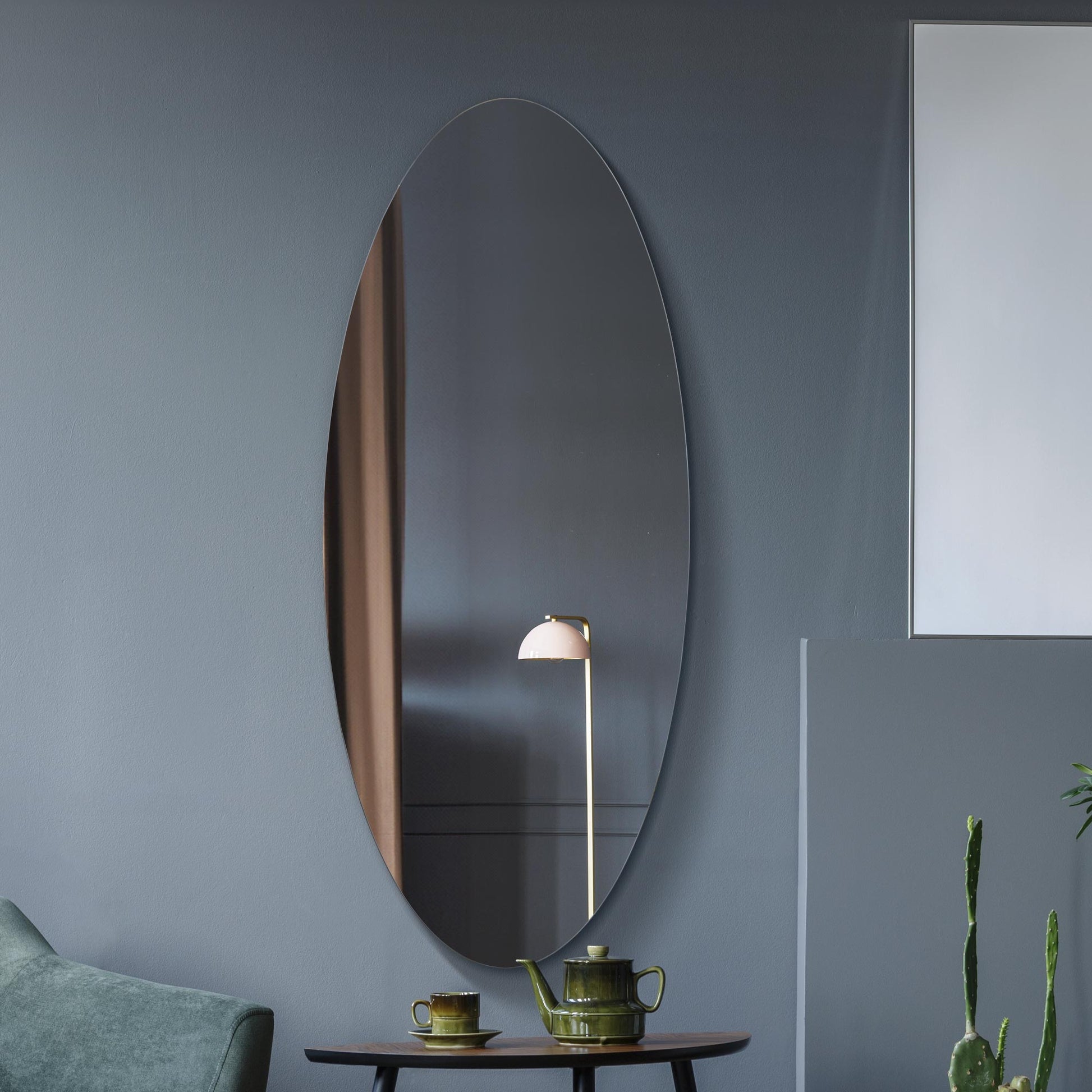 The Ovale - Sleek 47" X 20" (120x50CM) Frameless Oval Mirror-5