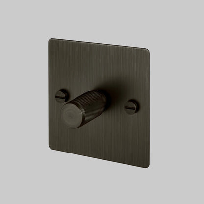 1G Dimmer/ 100W/ Smoked Bronze with smoked bronze details, angled view.
