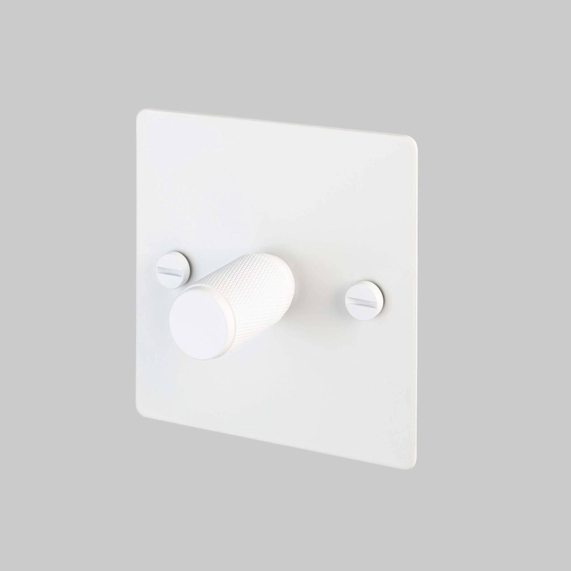 1G Dimmer/ 120W/ White with white details, angled view.