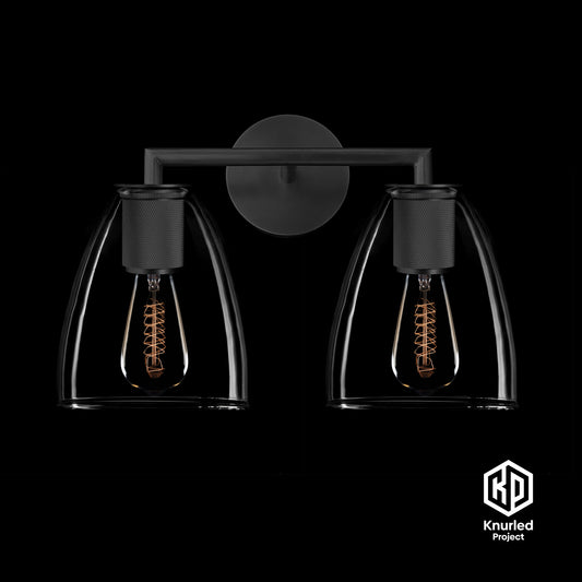 Matte Black Shade Double Wall Light + Bell Shade product shot