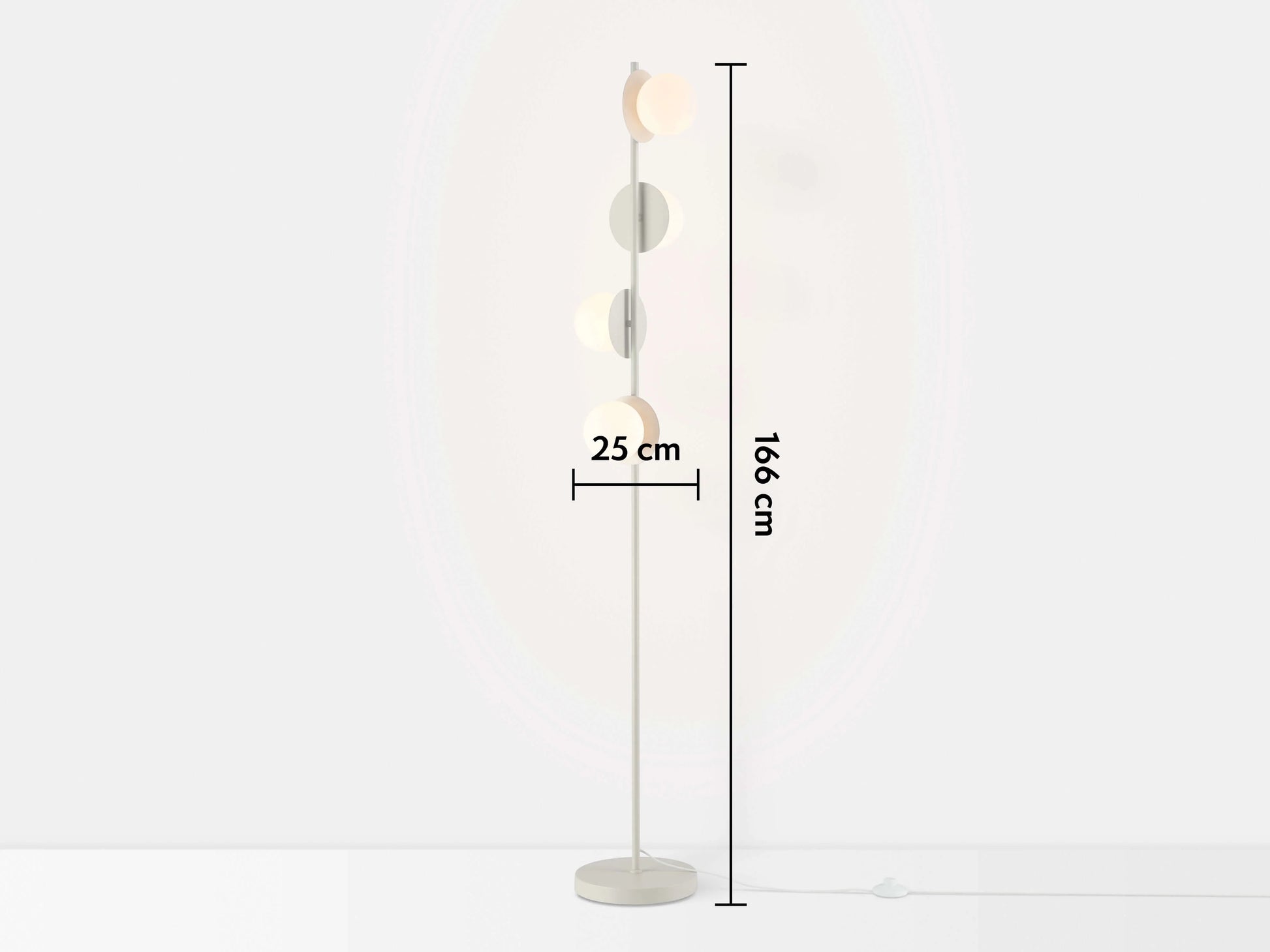 sand Opal Disk Floor Lamp, dimensions.