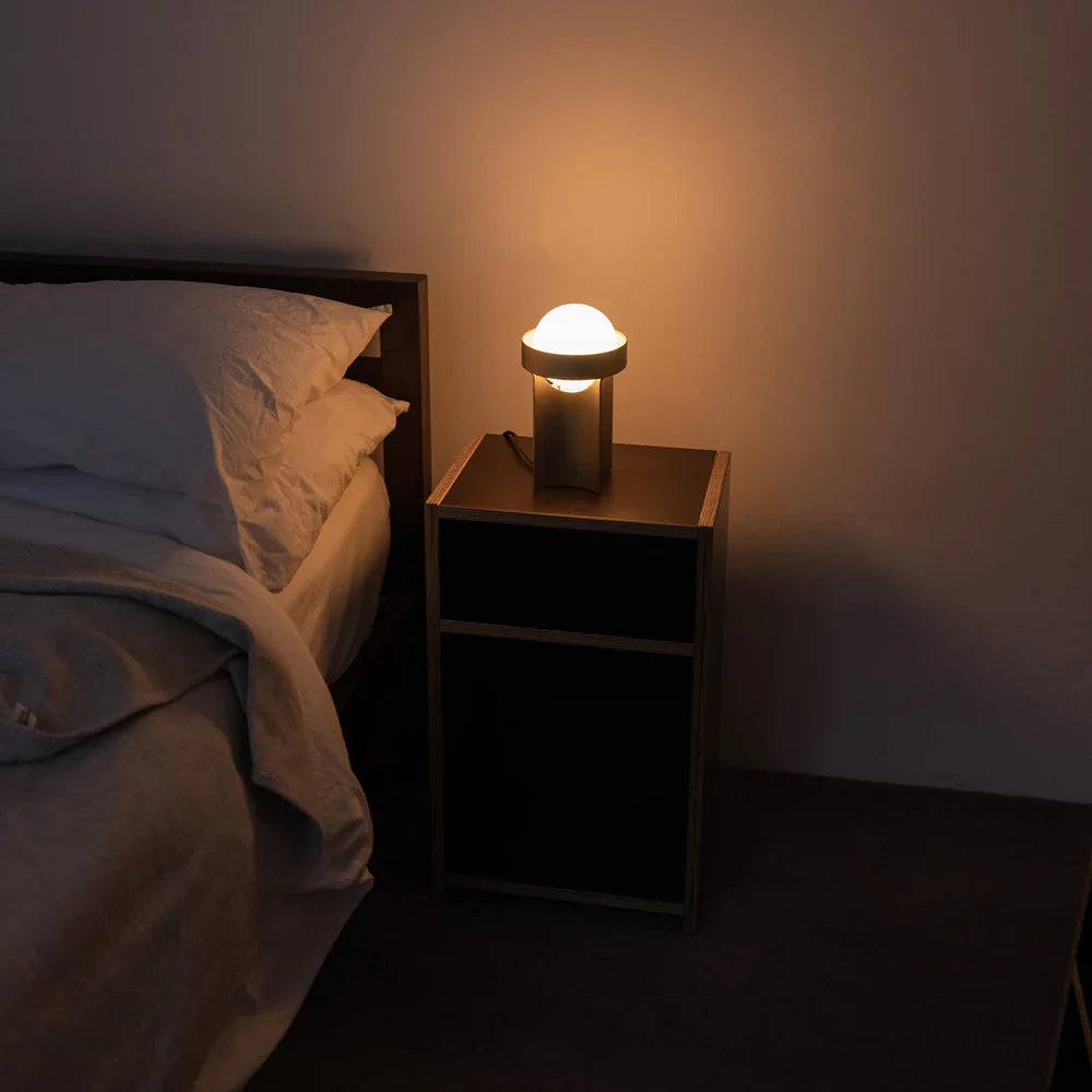 Small Loop Table Lamp with Sphere III Brass Lifestyle 2