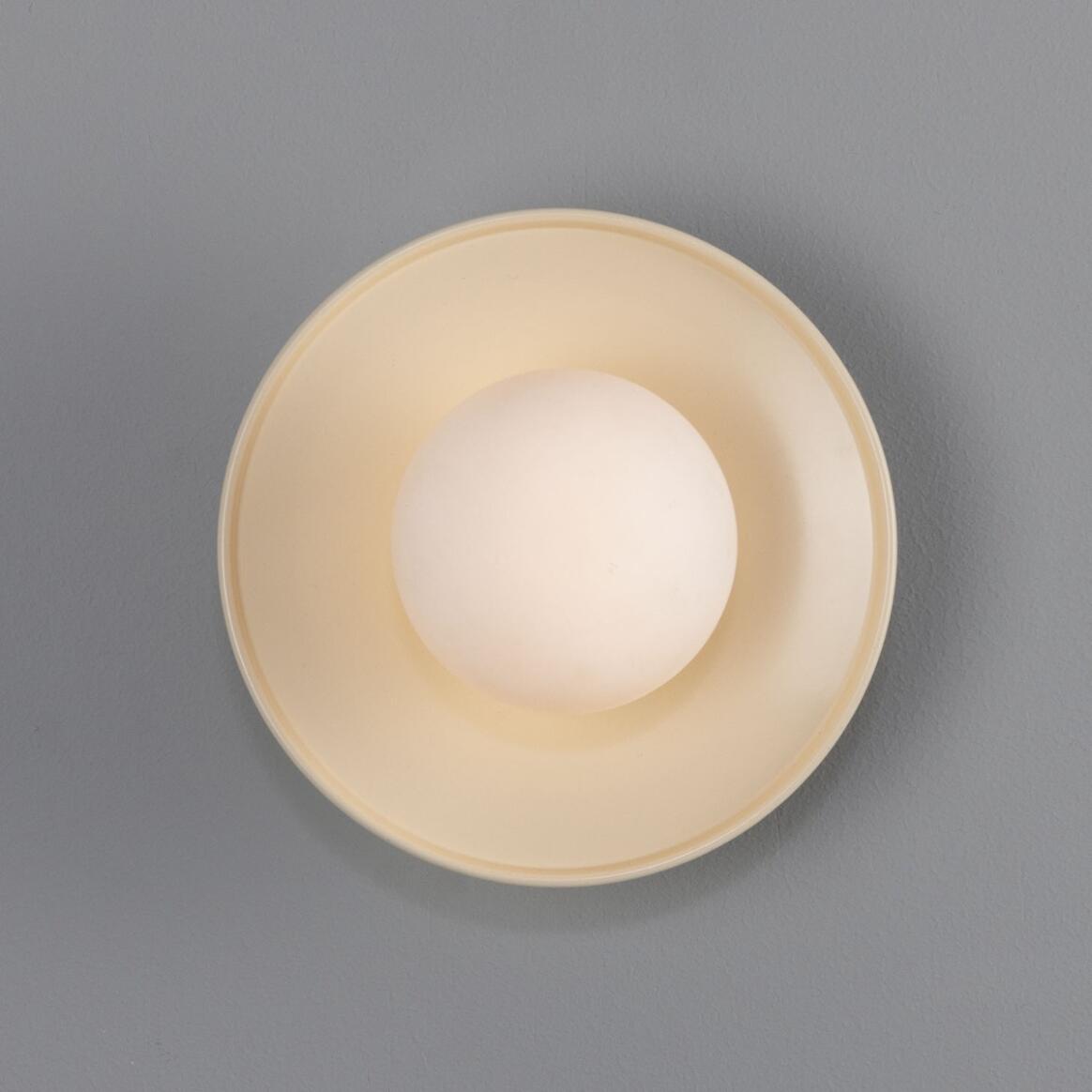 Aosta Brass Disc Bathroom Wall Light with Glass Globe IP65