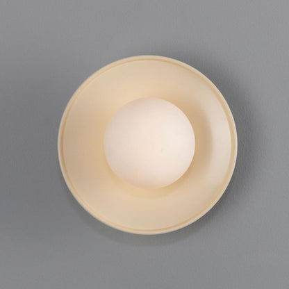 Aosta Brass Disc Bathroom Wall Light with Glass Globe IP65