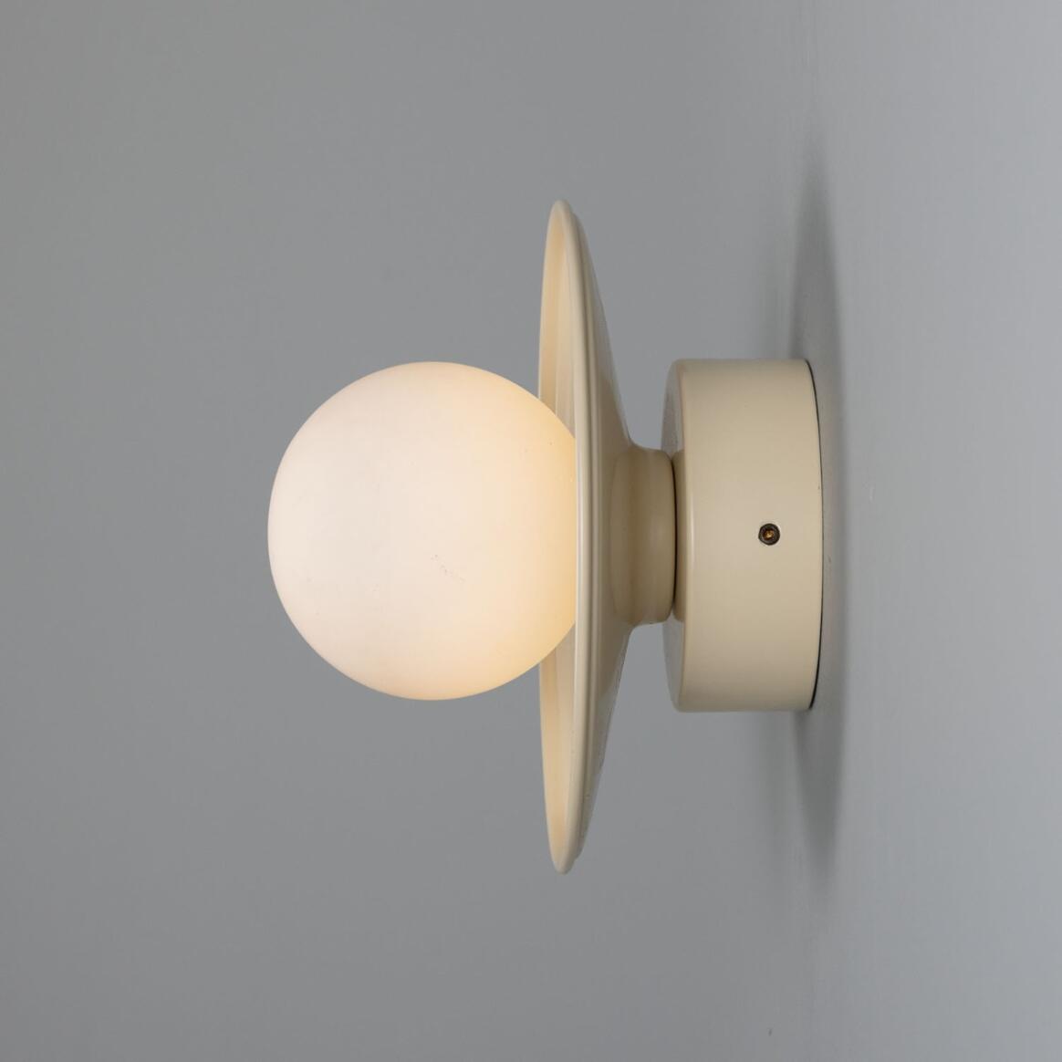 Aosta Brass Disc Bathroom Wall Light with Glass Globe IP65