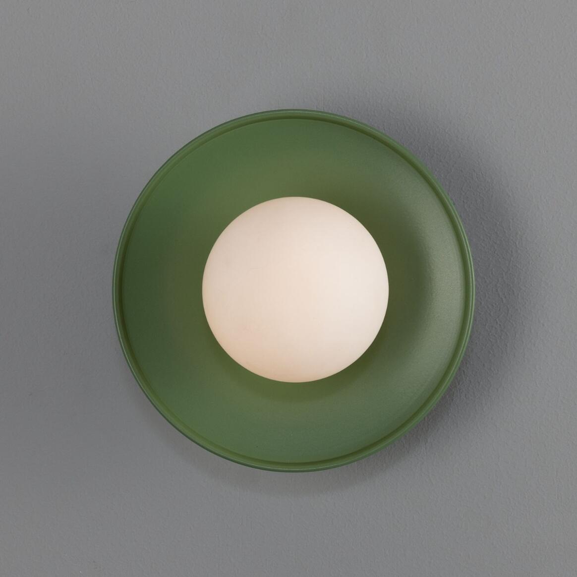 Aosta Brass Disc Bathroom Wall Light with Glass Globe IP65