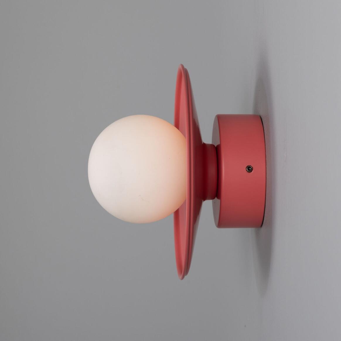 Aosta Brass Disc Bathroom Wall Light with Glass Globe IP65