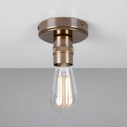 Devon Minimalist Brass Flush Ceiling Light