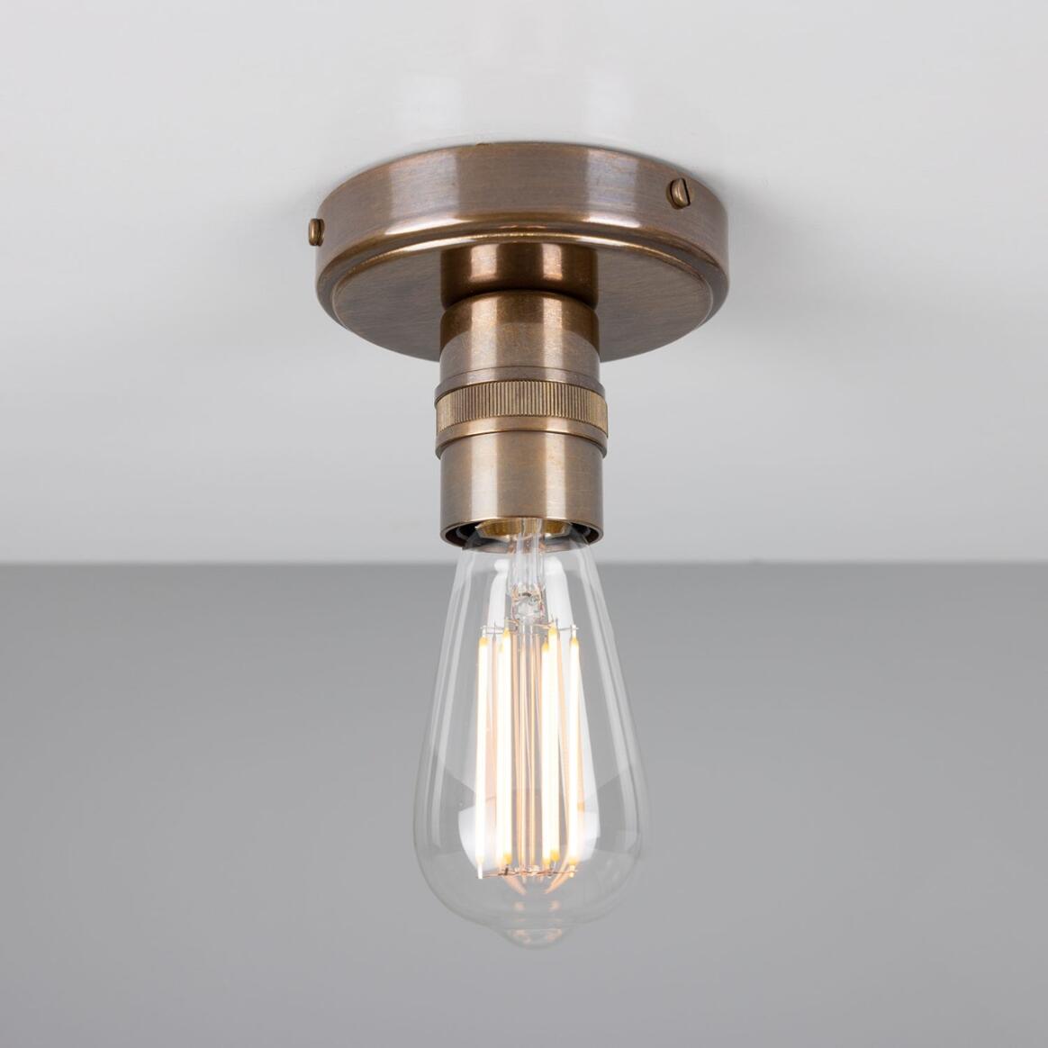 Devon Minimalist Brass Flush Ceiling Light