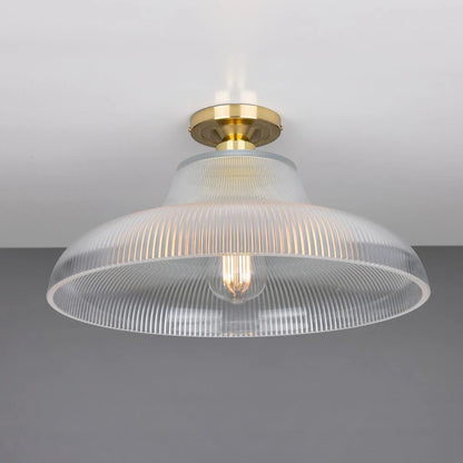 Mono Holophane Glass Flush Ceiling Light 40cm