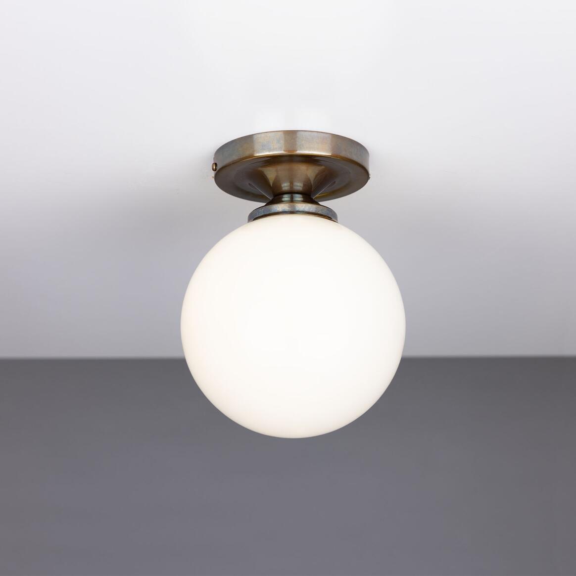 Yaounde Opal Globe Flush Ceiling Light 14cm