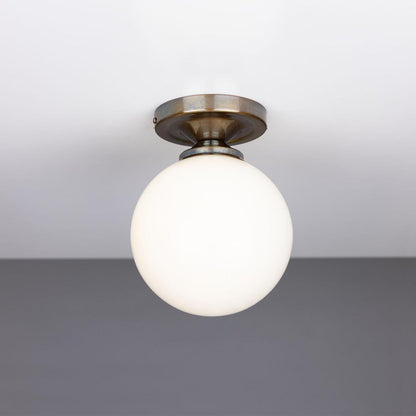 Yaounde Opal Globe Flush Ceiling Light 14cm