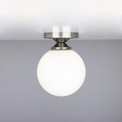 Yaounde Opal Globe Flush Ceiling Light 14cm