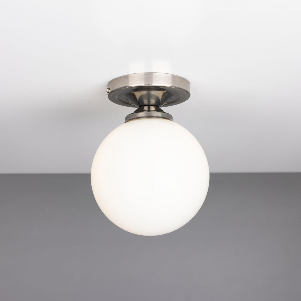 Yaounde Opal Globe Flush Ceiling Light 14cm