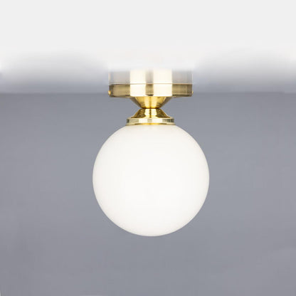 Yaounde Opal Globe Flush Ceiling Light 14cm