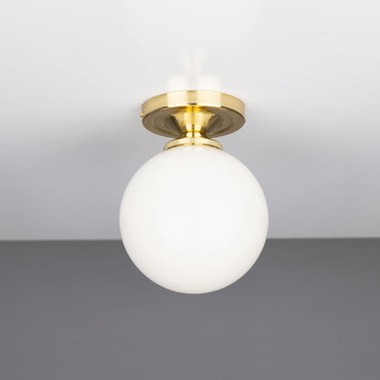 Yaounde Opal Globe Flush Ceiling Light 14cm