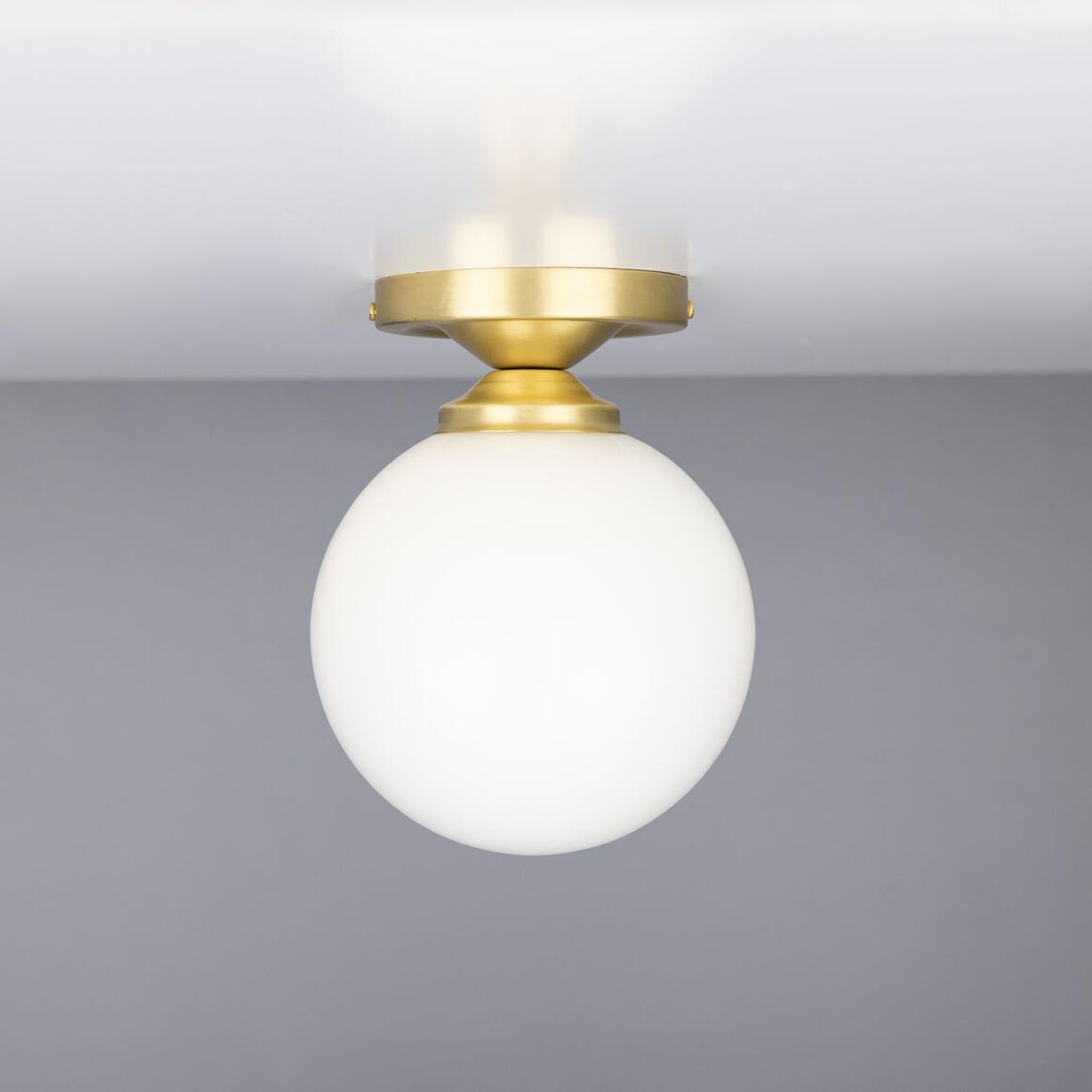 Yaounde Opal Globe Flush Ceiling Light 14cm