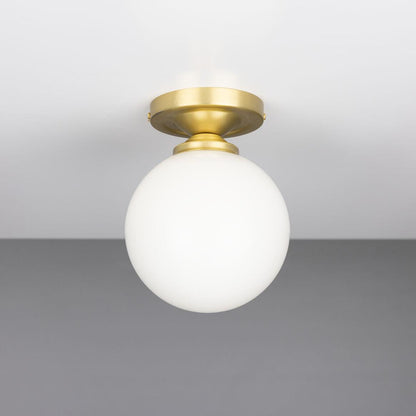 Yaounde Opal Globe Flush Ceiling Light 14cm