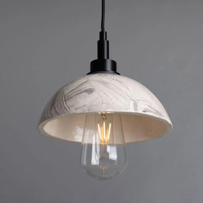 Kingii Marbled Ceramic Dome Bathroom Pendant Light 20cm IP44