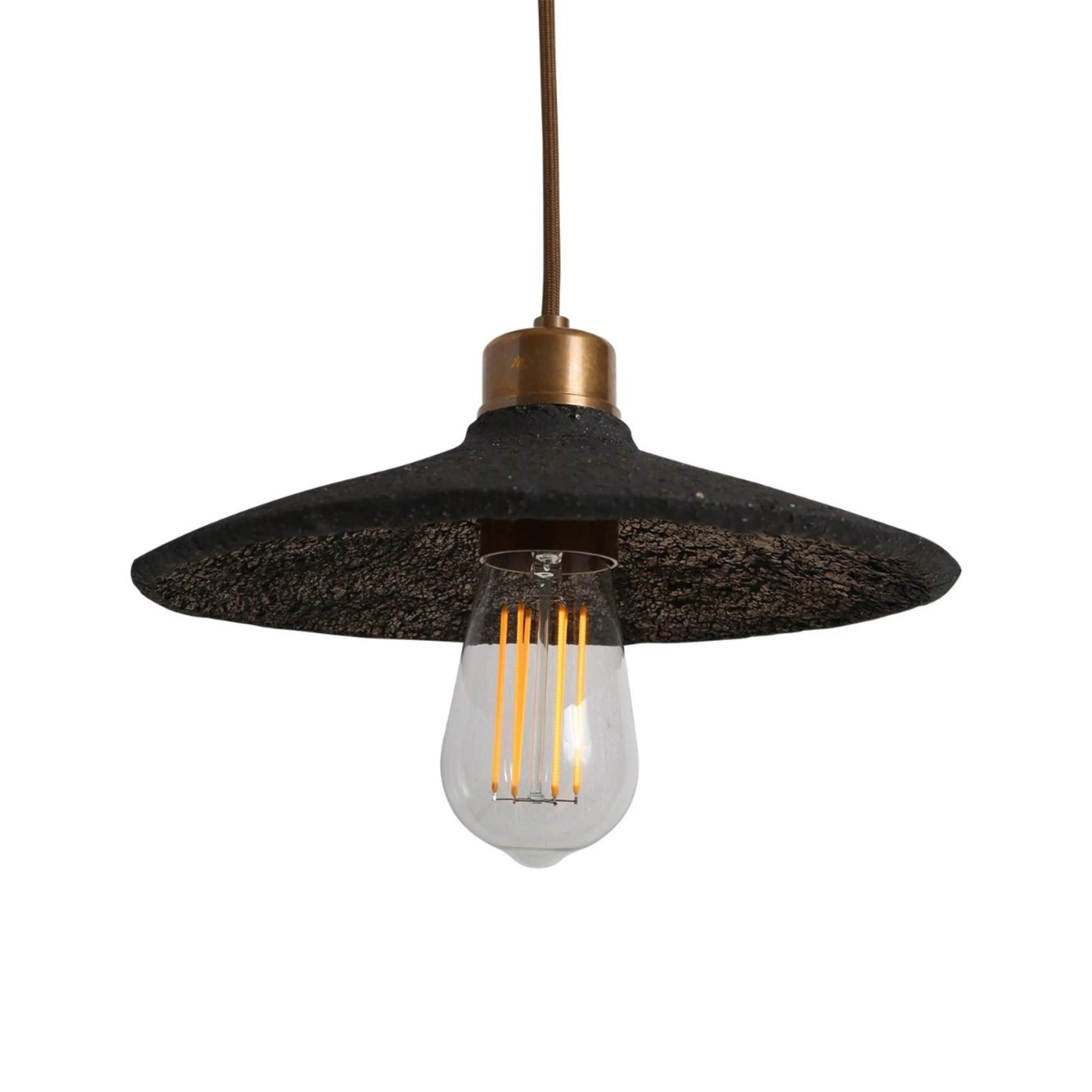 Pyrus Ceramic Pendant Light 28cm, Black Clay