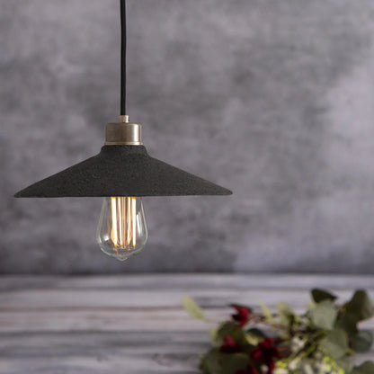 Pyrus Ceramic Pendant Light 28cm, Black Clay