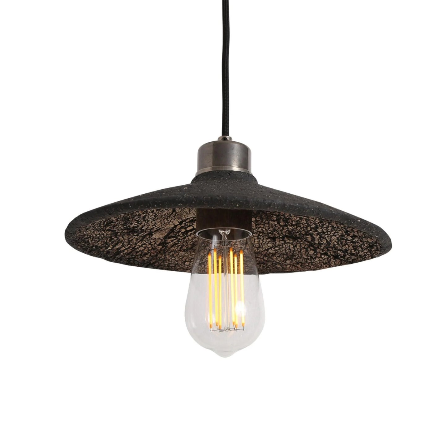 Pyrus Ceramic Pendant Light 28cm, Black Clay