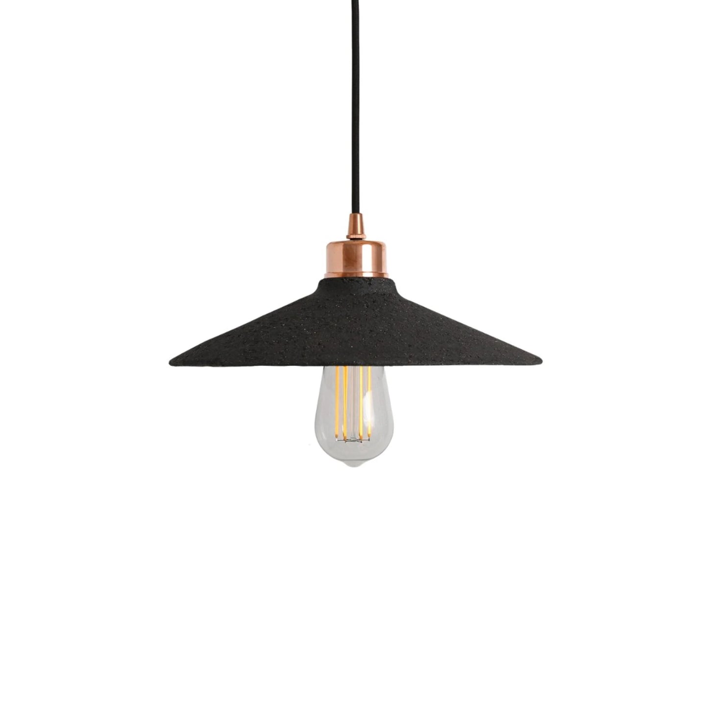 Pyrus Ceramic Pendant Light 28cm, Black Clay