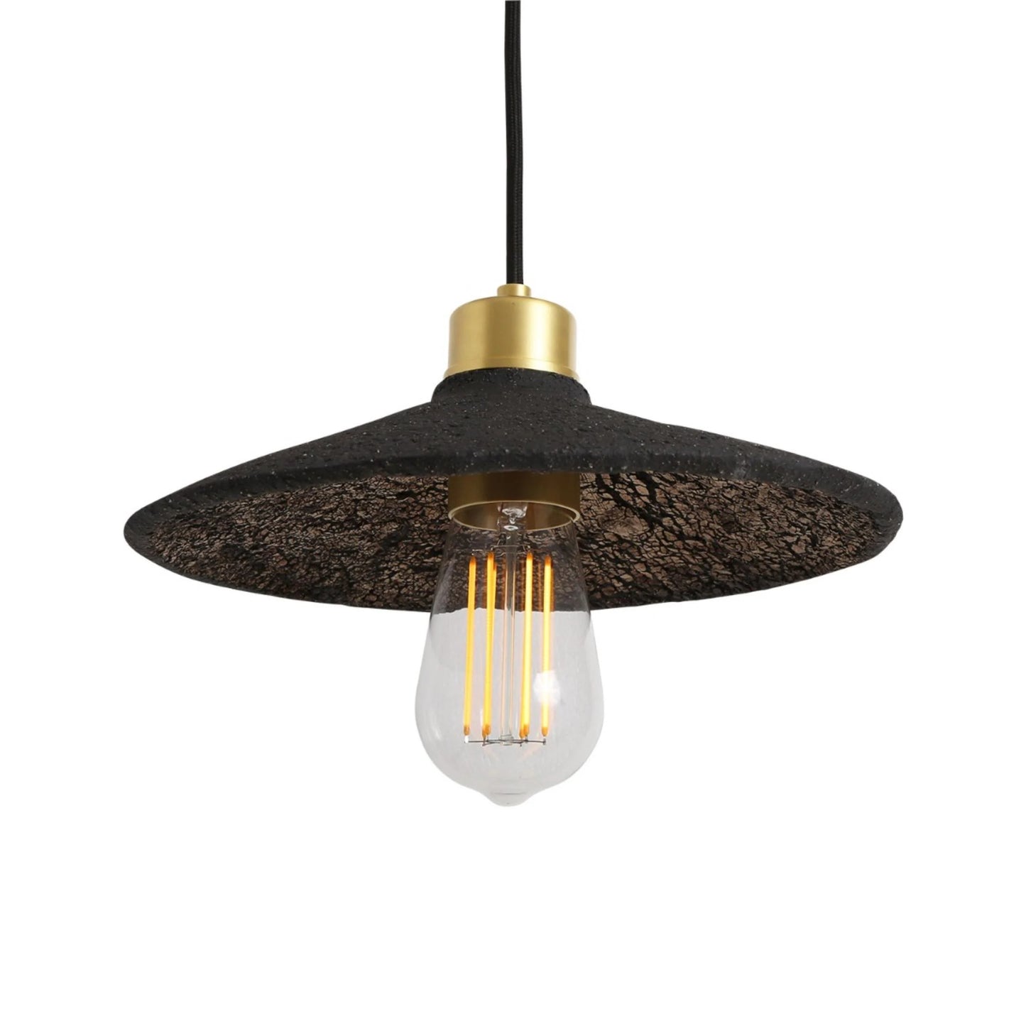 Pyrus Ceramic Pendant Light 28cm, Black Clay