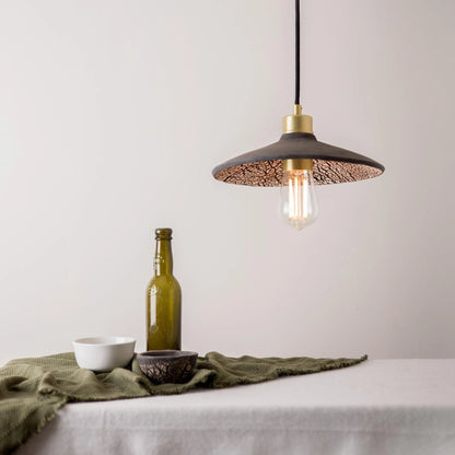 Pyrus Ceramic Pendant Light 28cm, Black Clay