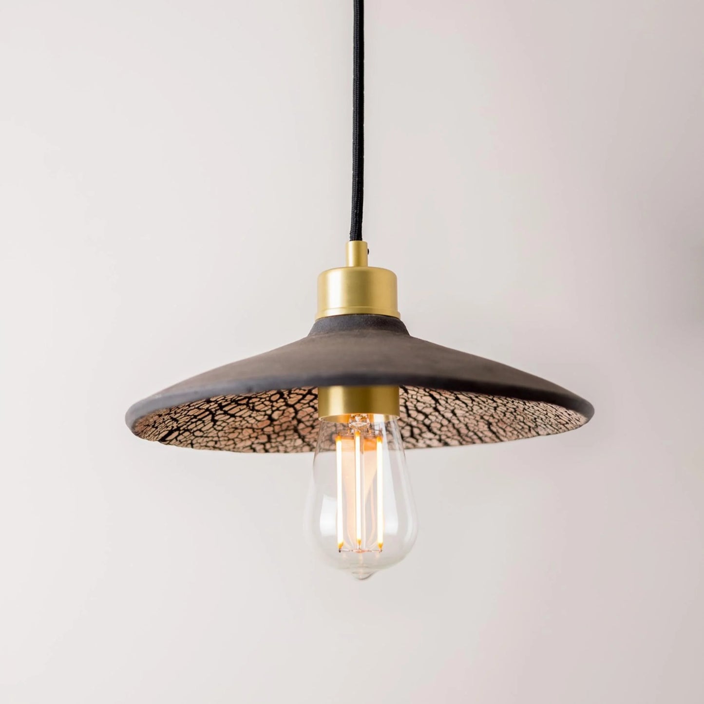 Pyrus Ceramic Pendant Light 28cm, Black Clay