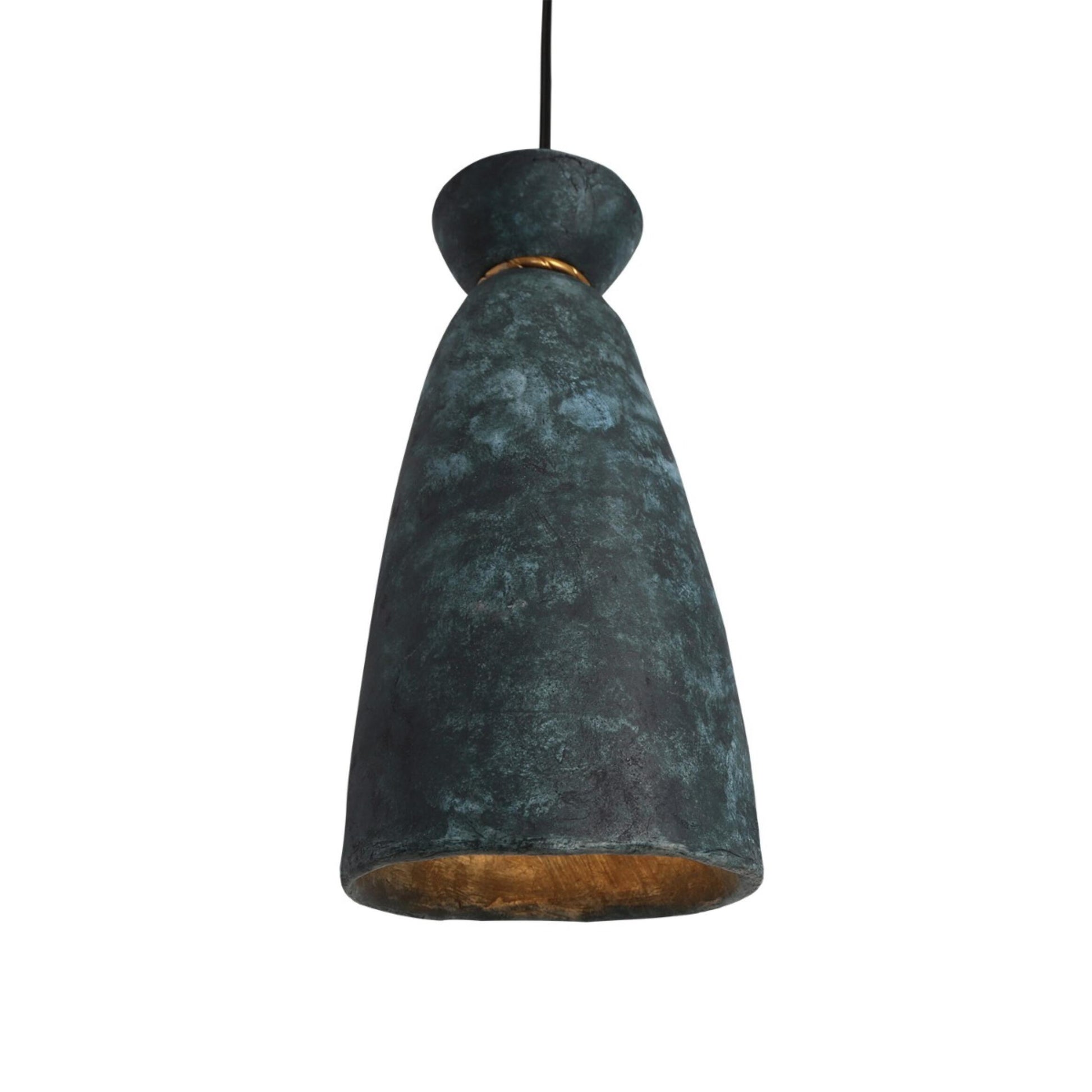 Pando Organic Ceramic Pendant Light 14cm, Blue Earth, product shot