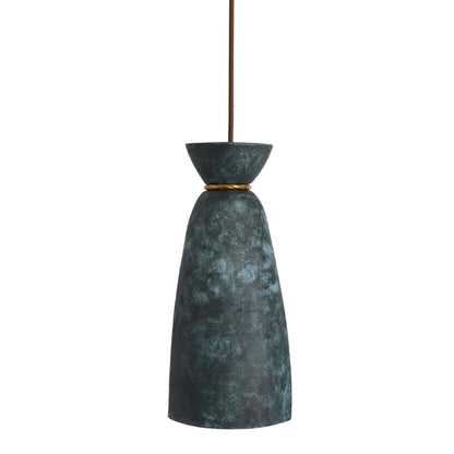 Pando Organic Ceramic Pendant Light 14cm, Blue Earth, product shot