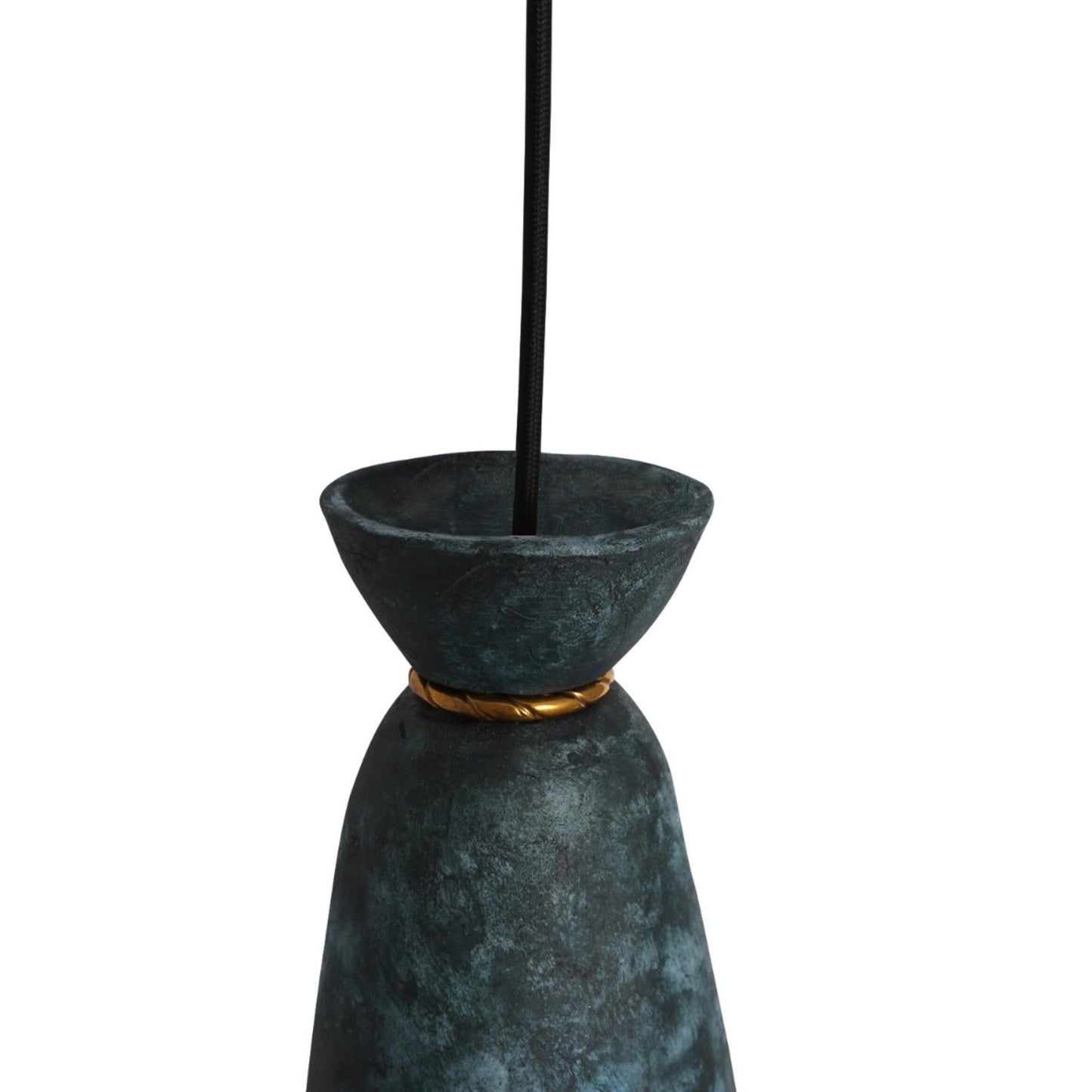 Pando Organic Ceramic Pendant Light 14cm, Blue Earth, product shot