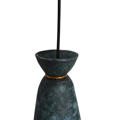 Pando Organic Ceramic Pendant Light 14cm, Blue Earth, product shot