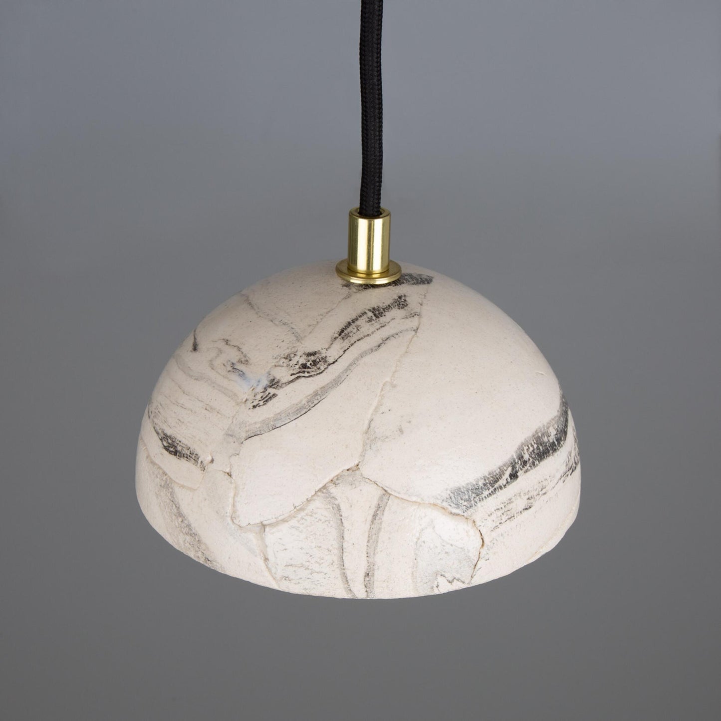 Ferox Small Marbled Ceramic Dome Pendant Light 14cm, packshot