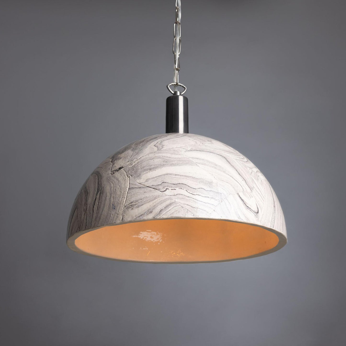 Kauri Marbled Ceramic Dome Pendant Light 37cm