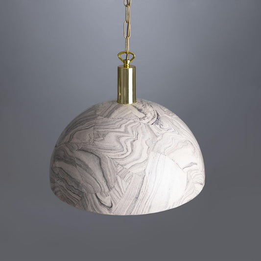 Kauri Marbled Ceramic Dome Pendant Light 37cm